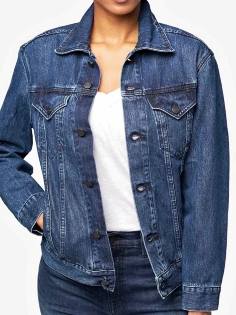 ABLE The Merly Jacket Denim Jean Jacket Blue XS